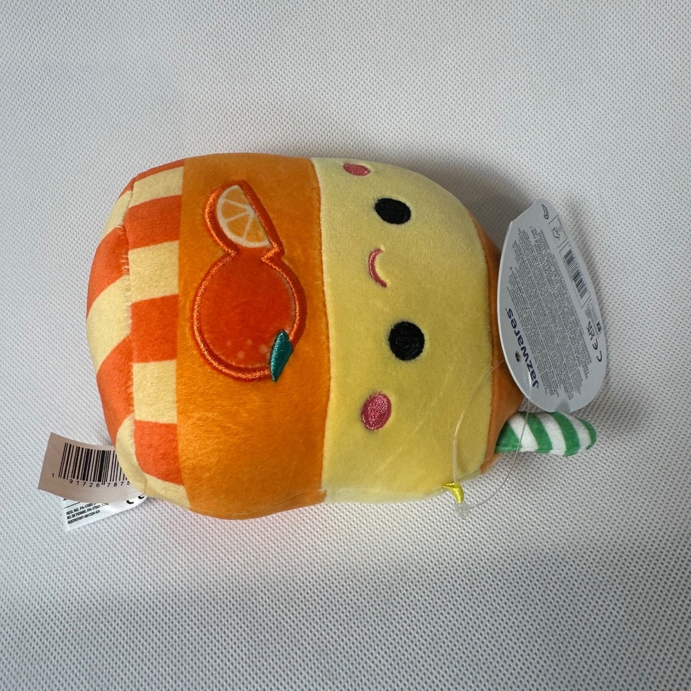 Squishmallows Marcos the Orange Juice 5 Inch Plush Food Squad NWT - Picture 6 of 8